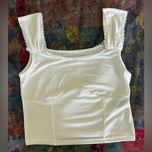White cropped tank top